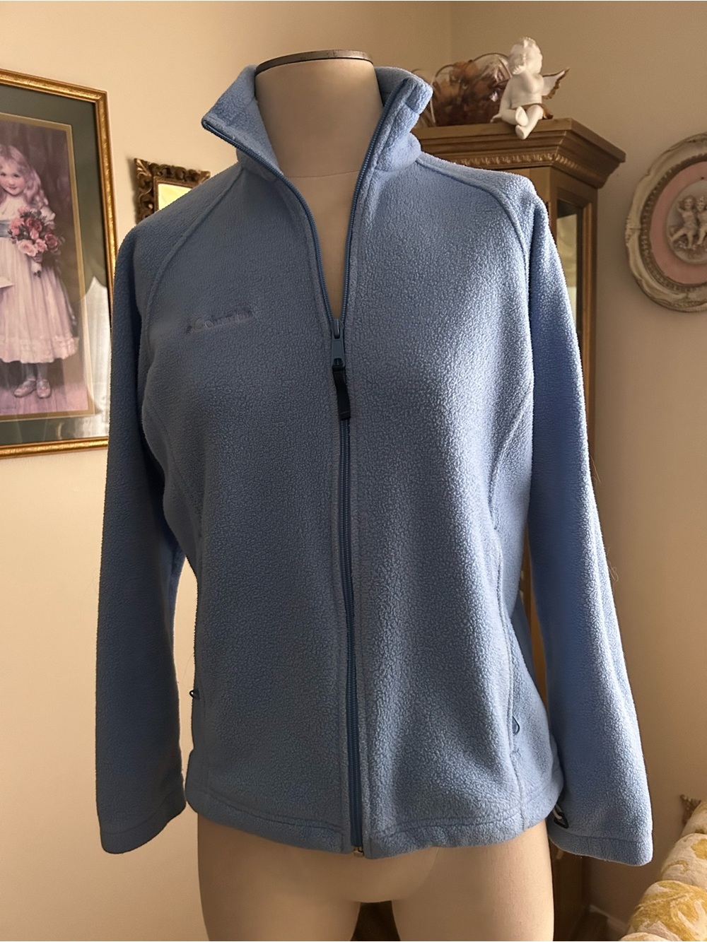 Columbia Light Blue Full-Zip Fleece Jacket/Women Sz S. C:1355A